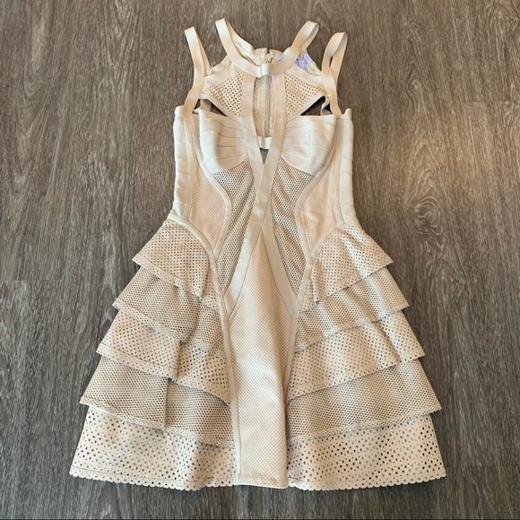 HERVÉ LÉGER Perforated leather bandage dress - Picture 3 of 6